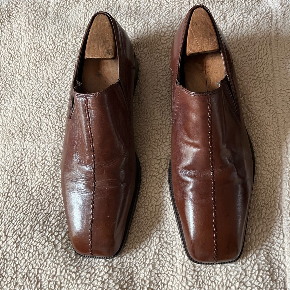 Men Giorgio Burtini Private Collection Brown Leather Slip On Shoe